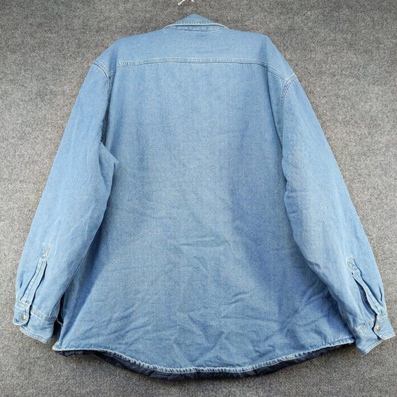 Croft & Barrow Men's Quilt Lined Denim Jacket Blue XXL Snap Button - Picture 8 of 15